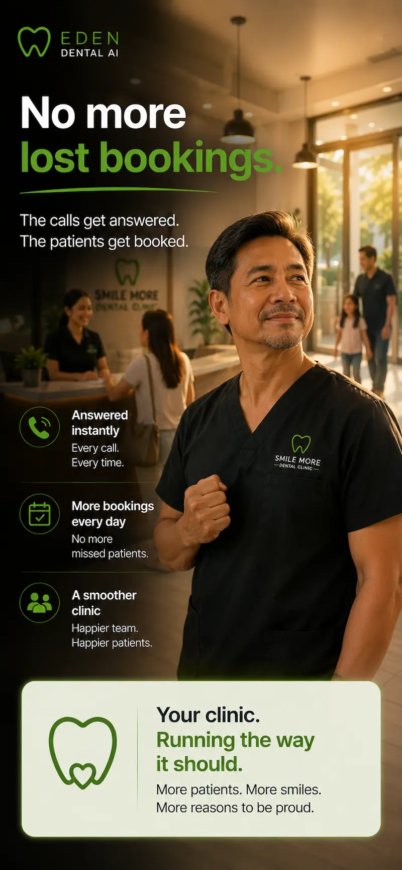 Clinic owner getting bookings
