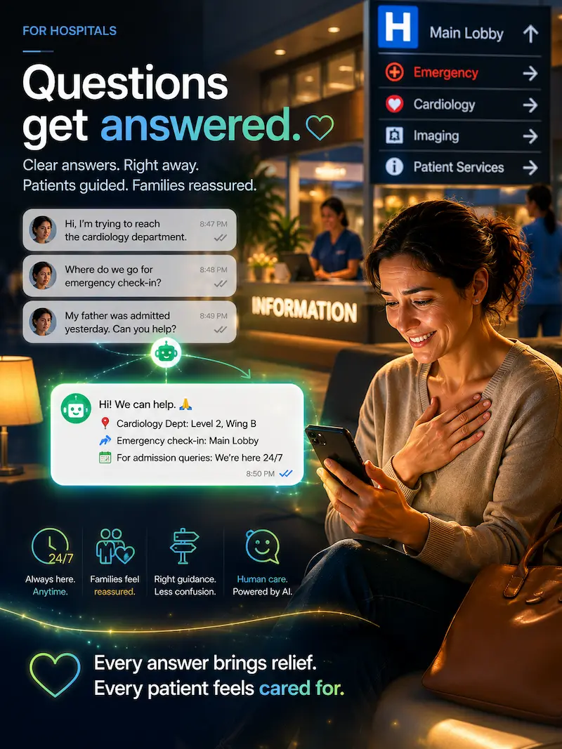 Hospital visitor getting AI empathy response