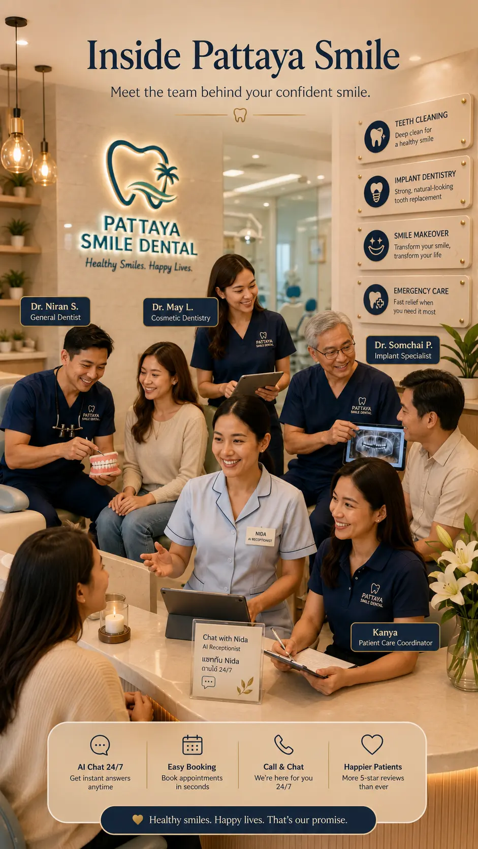 Inside Pattaya Smile Dental reception room