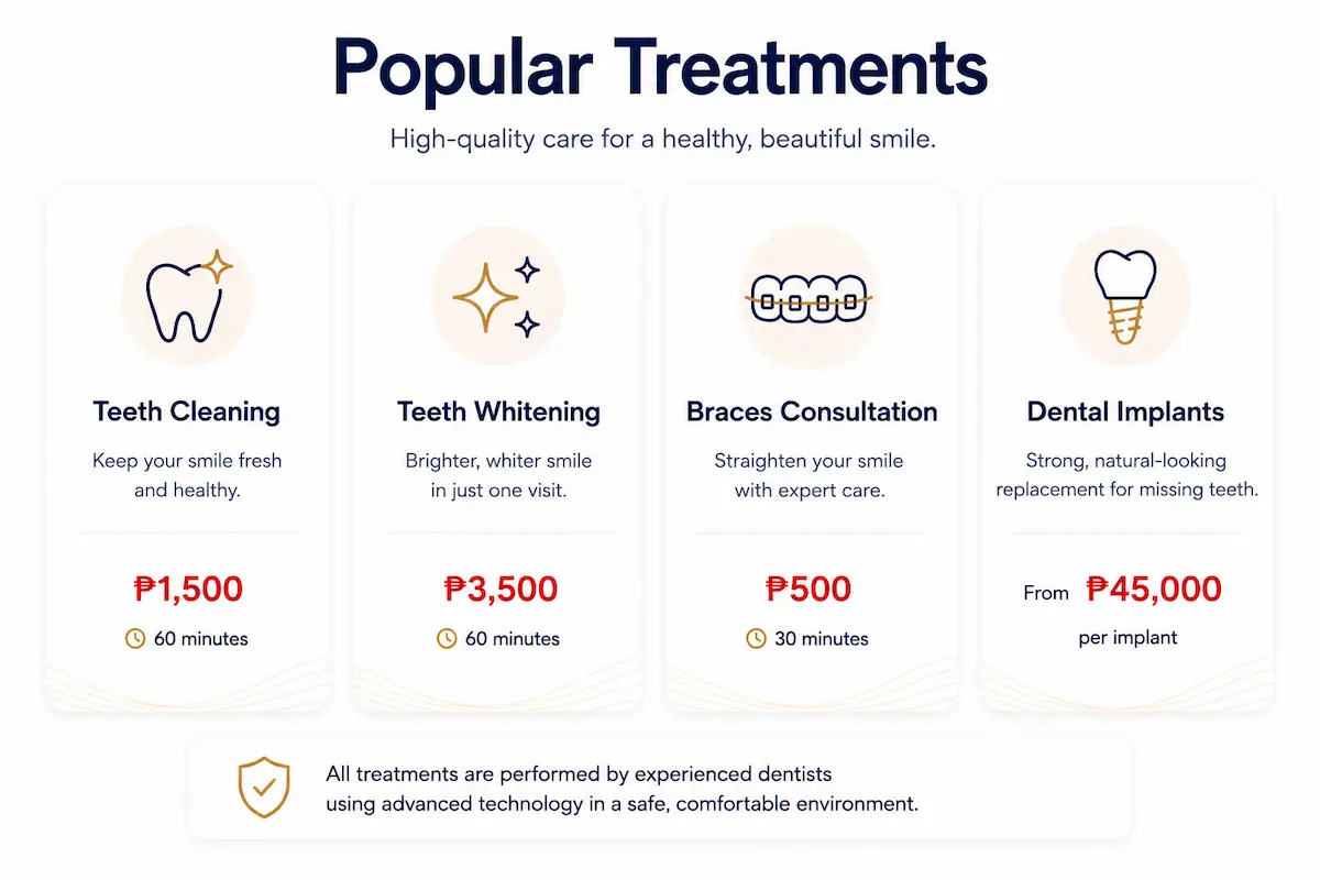 PearlSmile popular dental treatments
